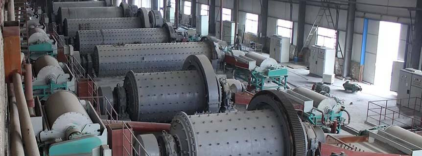 Ball mills are working in a mineral processing plant.jpg